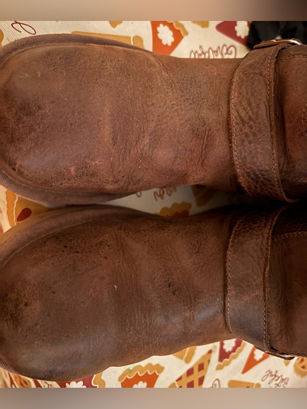 UGG Brown Leather Biker Style Boots - Size 9 - Picture 4 of 10